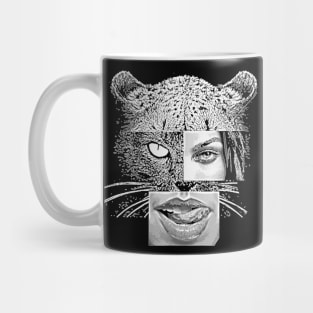 Cat Sexy Hot Woman Girl Leopard Black Panther Cheetah Cougar Mug